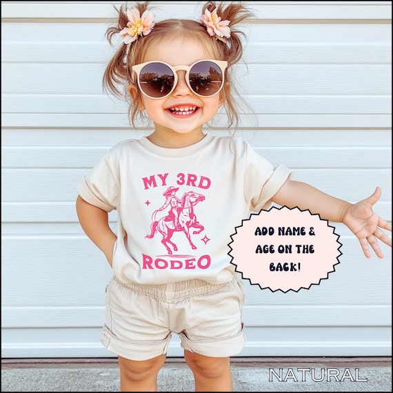Girls 3rd Birthday Outfit My Third Rodeo Shirt Toddler Cowgirl Outfit 3rd Rodeo Party Tee Wild West Theme 3rd BDay Three Haw 3 Year Old Gift