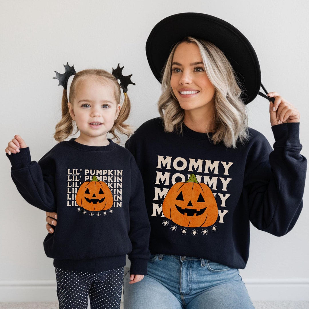 Halloween Mommy and Me Matching Sweatshirts Pumpkin Sweater Mom