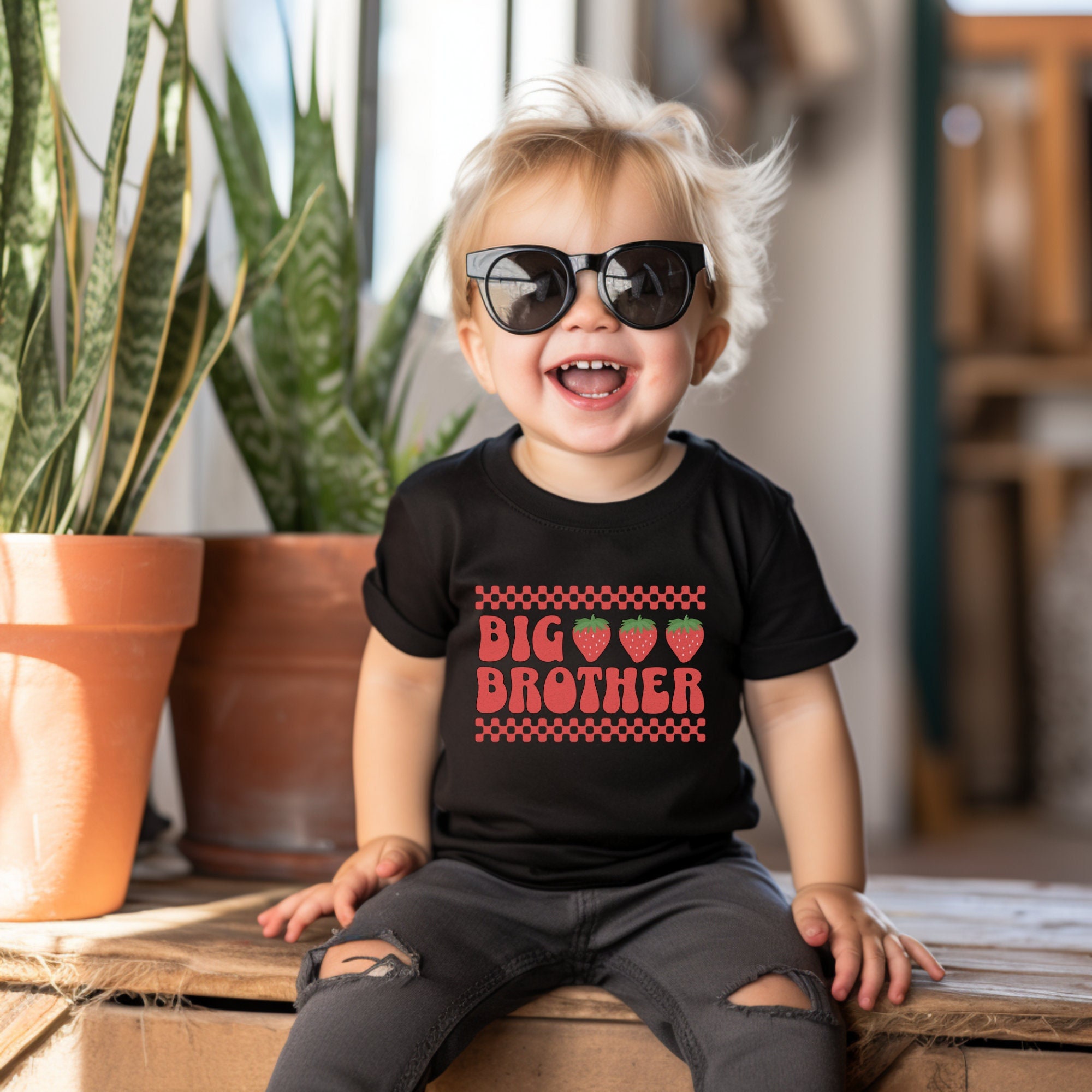 B'z Brothertood Tシャツ XSサイズ Big Brother Shirt Strawberry Birthday T-shirt Boy Berry First