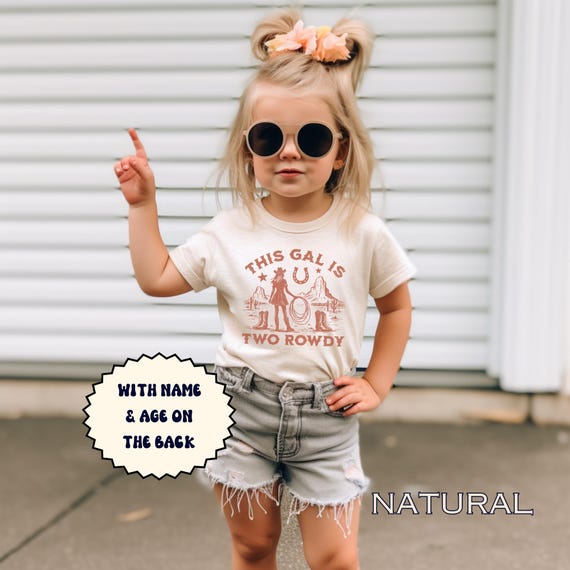 This Gal Is Two Rowdy Girls 2nd Birthday Shirt Cowgirl Rodeo Outfit My Second Rodeo T-Shirt Two Wild Birthday Tee Country Western 2 Year Old