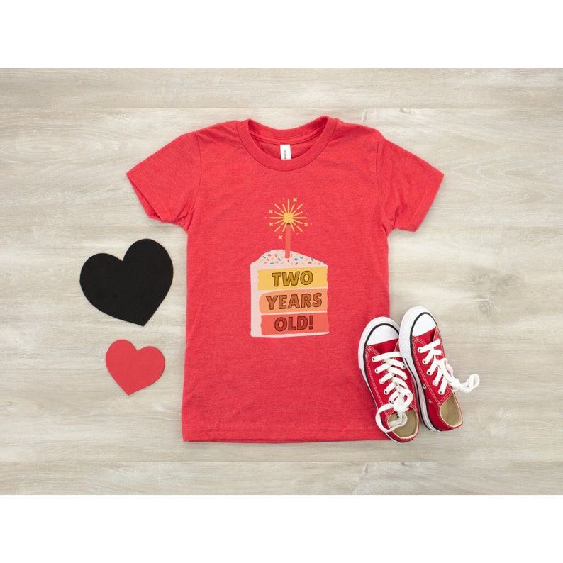 Two Years Old Shirt Birthday Cake T-Shirt 2nd Birthday Outfit Sweets Shirt Trendy Toddler Tee Second Birthday Girl Birthday Boy Gift I'm Two image 5