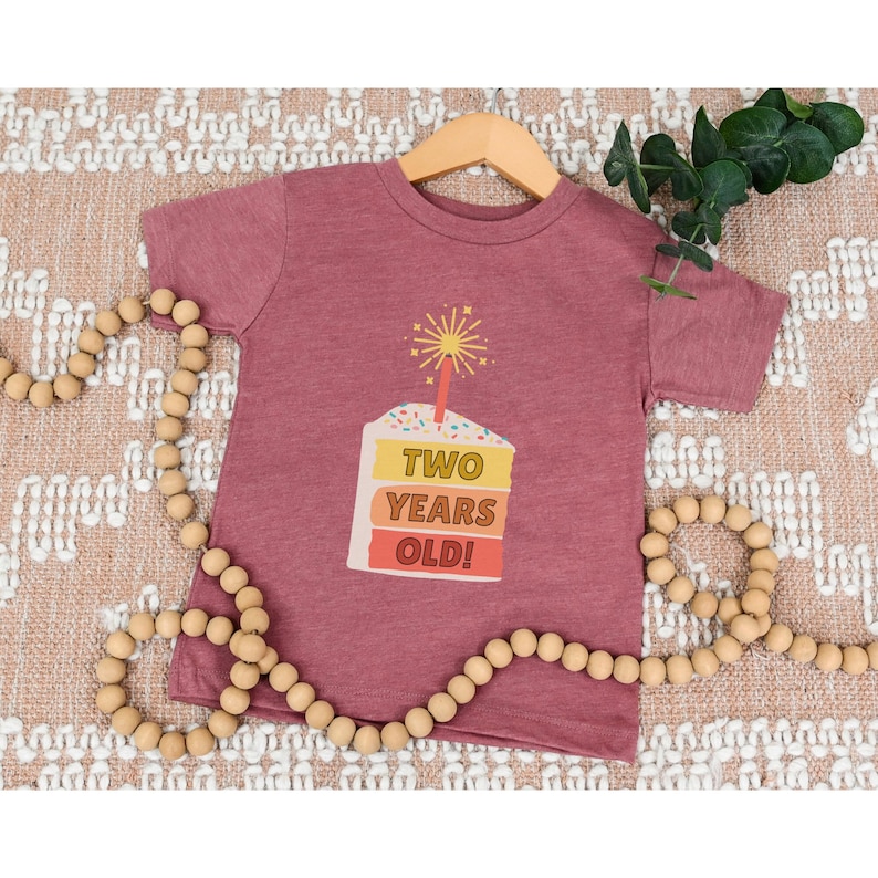 Two Years Old Shirt Birthday Cake T-Shirt 2nd Birthday Outfit Sweets Shirt Trendy Toddler Tee Second Birthday Girl Birthday Boy Gift I'm Two image 3