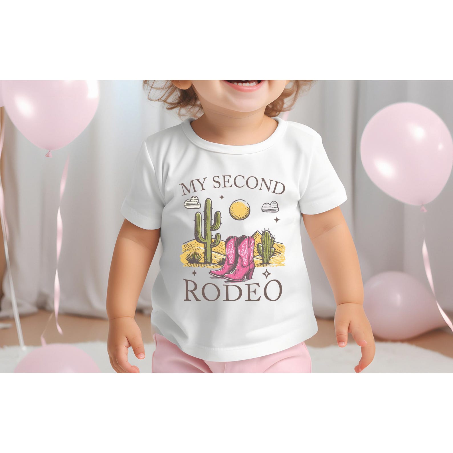 2nd Rodeo Birthday Girl Outfit Cowgirl Bday Tshirt My Second Rodeo ...