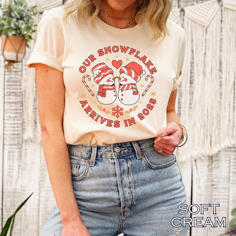 Christmas Pregnancy Announcement Shirt Holiday Baby Reveal Tshirt