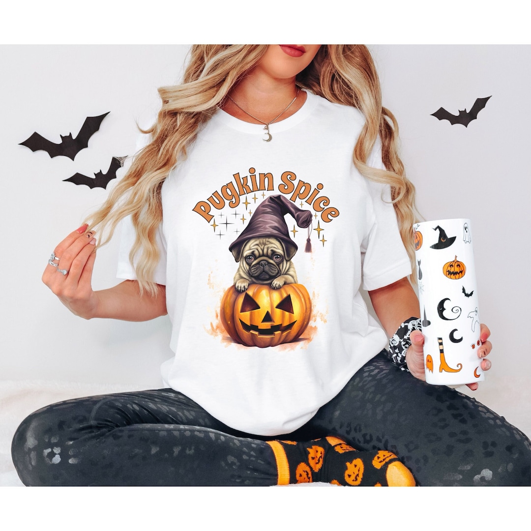 Halloween Dog Shirt, Pug Halloween Shirt, Pug Gifts, Pug Shirt, Pugkin