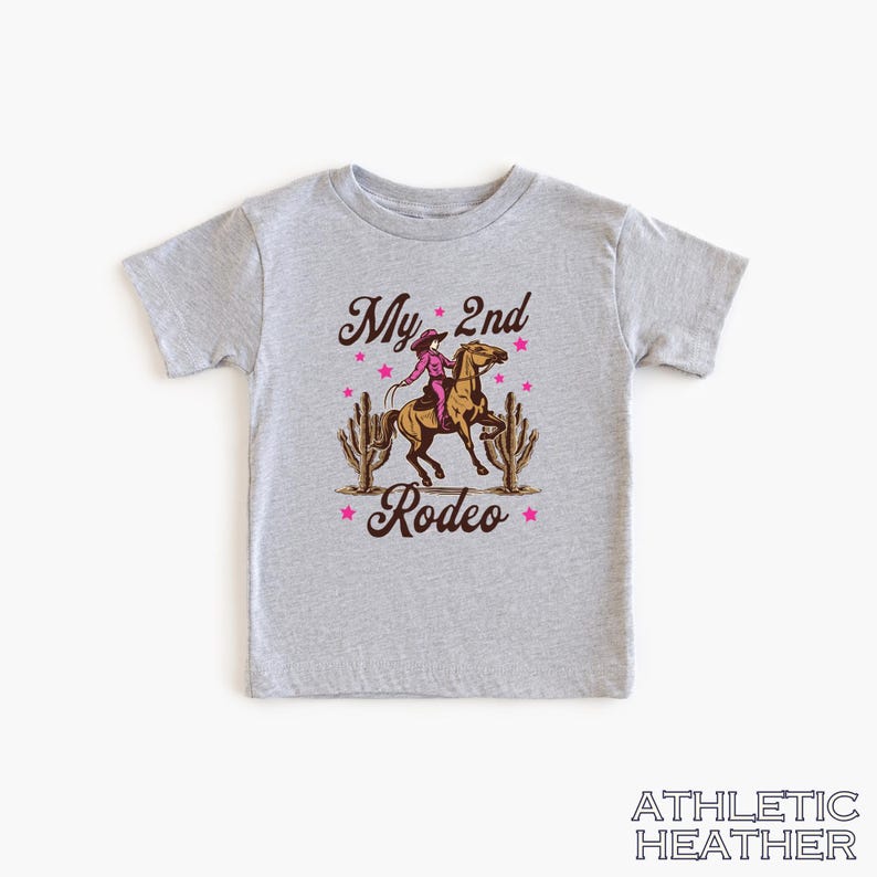 2nd Birthday Girl Shirt My 2nd Rodeo Party TShirt Cowgirl Themed 2 Years Old Birthday Second Rodeo Outfit Western Horse Shirt Toddler Gifts image 4