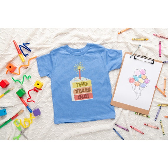 Two Years Old Shirt Birthday Cake T-Shirt 2nd Birthday Outfit Sweets Shirt Trendy Toddler Tee Second Birthday Girl Birthday Boy Gift I'm Two