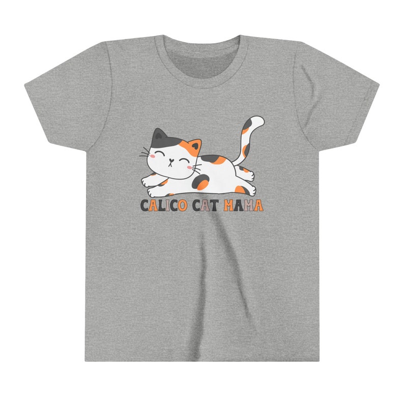 Kids Cat Shirt, Calico Cat Mama, Cat Lover Gift For Daughter, Cute Cat Tee, Granddaughter Birthday Gift, Kids Graphic Tee, Spring Clothing image 3