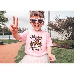 2nd Birthday Girl Shirt My 2nd Rodeo Party TShirt Cowgirl Themed 2 Years Old Birthday Second Rodeo Outfit Western Horse Shirt Toddler Gifts image 3