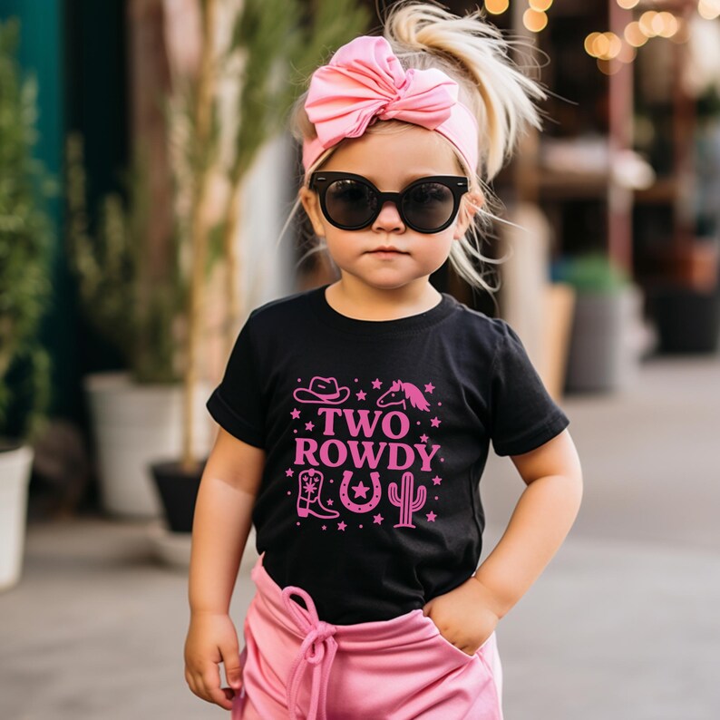 Two Rowdy Shirt Girls 2nd Birthday Outfit Toddler Western Clothing ...