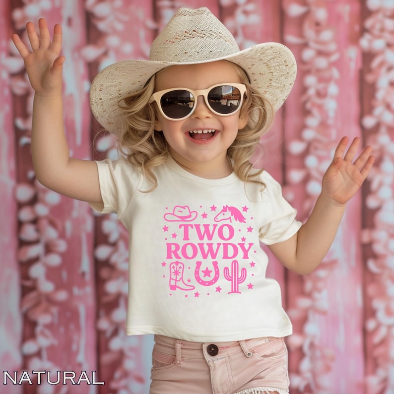 Two Rowdy Shirt Girls 2nd Birthday Outfit Toddler Western Clothing ...