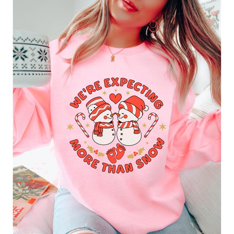 Funny Christmas Pregnancy Announcement Sweatshirt Holiday Baby Reveal