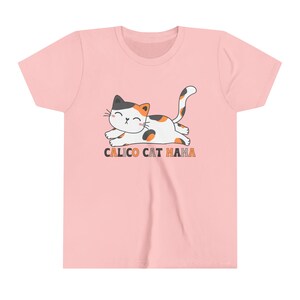 Kids Cat Shirt, Calico Cat Mama, Cat Lover Gift For Daughter, Cute Cat Tee, Granddaughter Birthday Gift, Kids Graphic Tee, Spring Clothing image 2