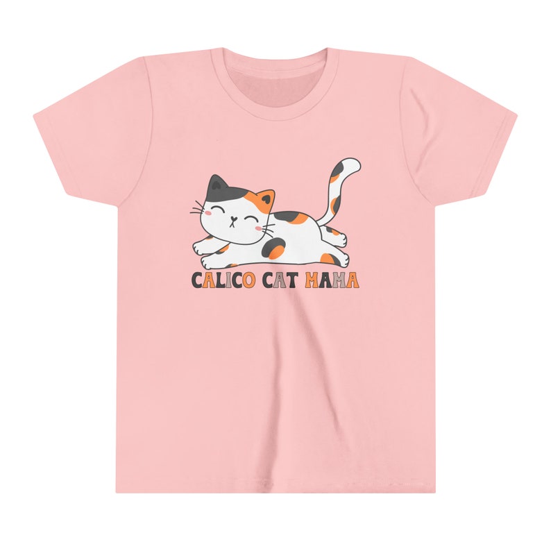 Kids Cat Shirt, Calico Cat Mama, Cat Lover Gift For Daughter, Cute Cat Tee, Granddaughter Birthday Gift, Kids Graphic Tee, Spring Clothing image 2