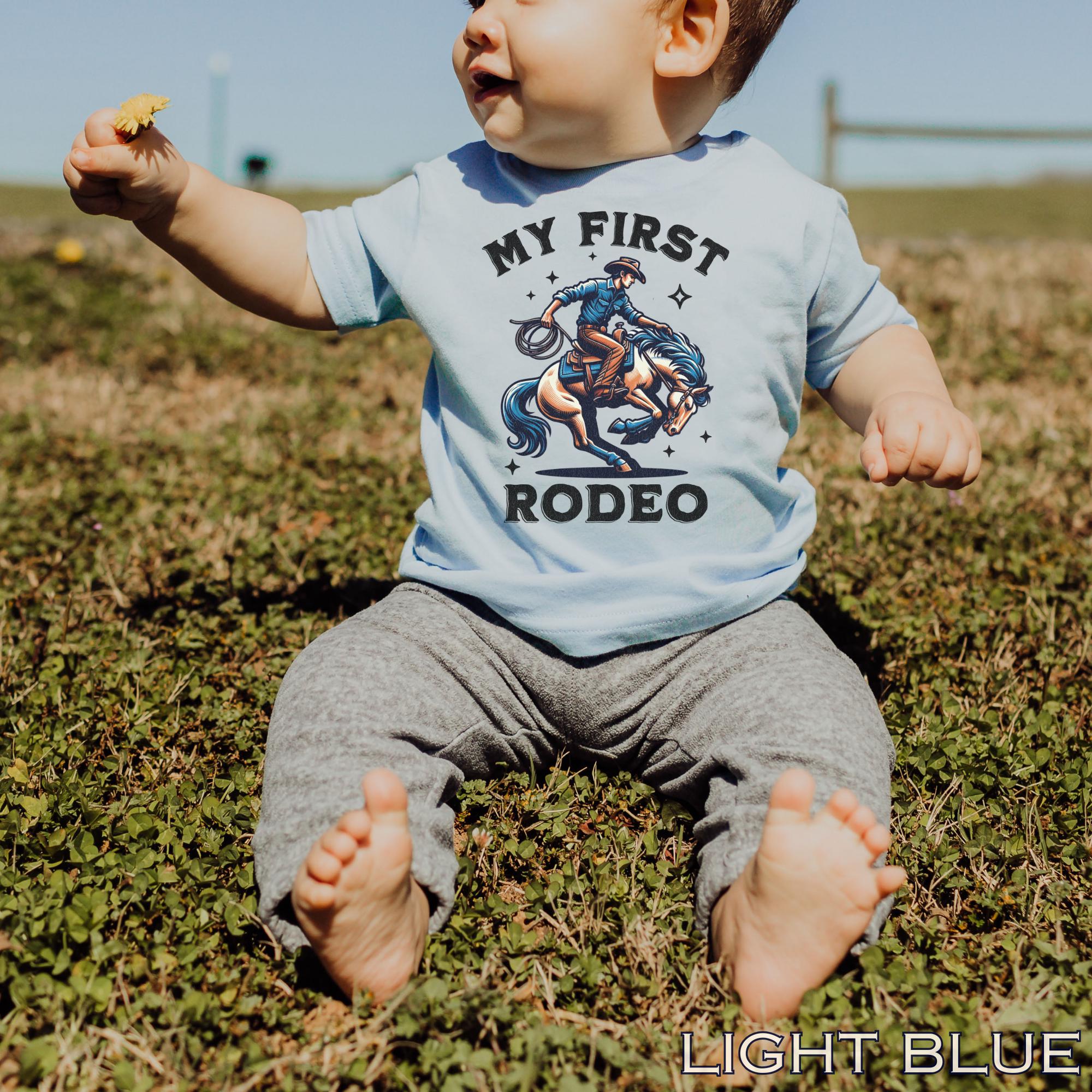 First Rodeo Birthday Boy Shirt Cowboy 1st Birthday Outfit Kids Western  Shirt Wild West BDay Theme Personalized Custom My 1st Rodeo Party Tee