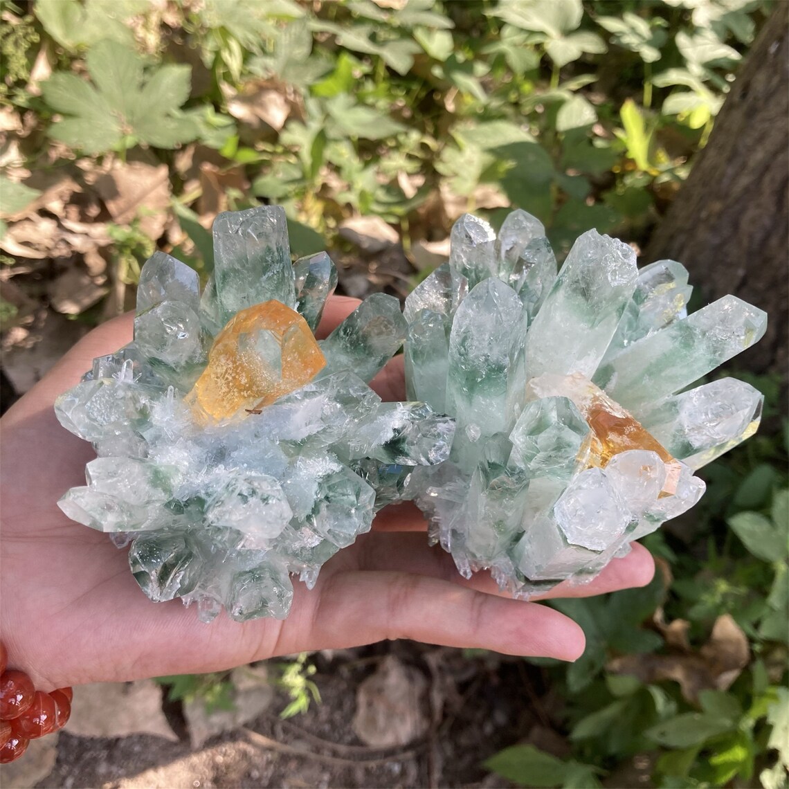 1PC Natural Quartz Green Ghost Crystal Clustercrystal Etsy