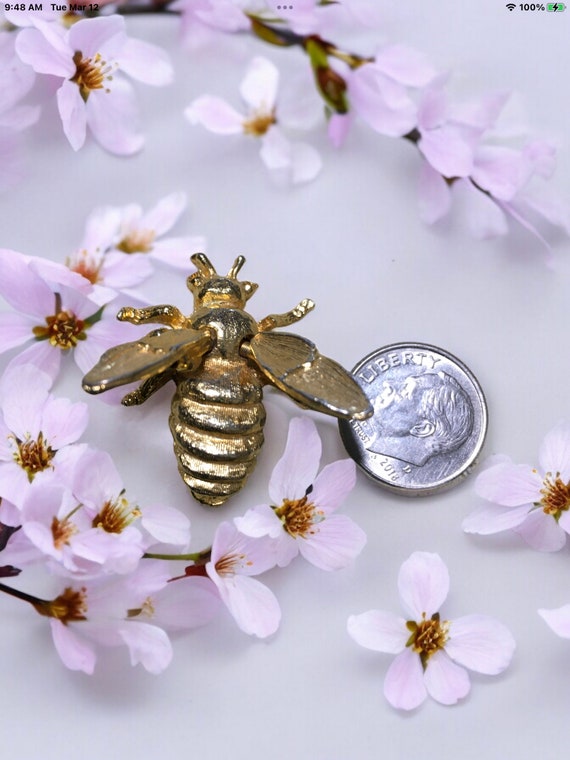 Vintage bee brooch pin, vintage bee jewelry, vinta