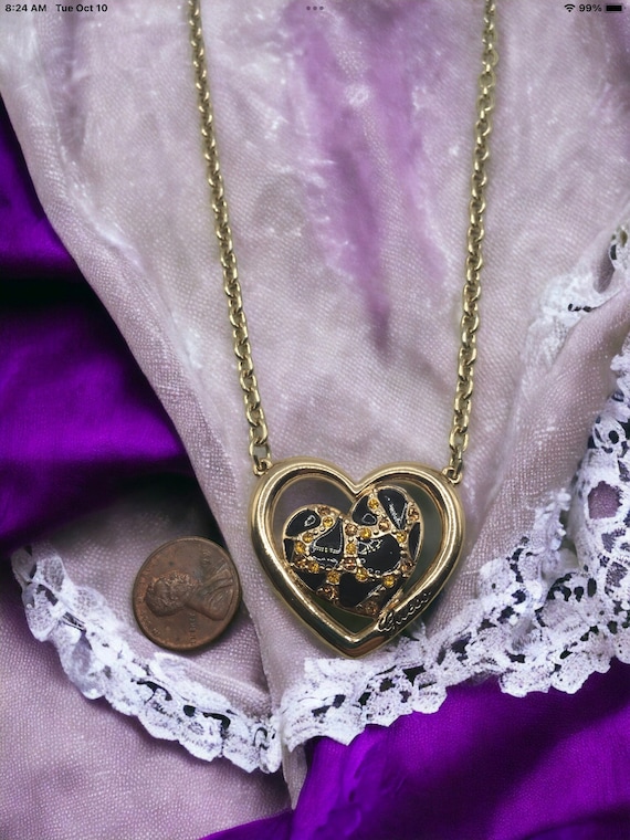 Vintage Guess heart jewelry, heart necklace, hear… - image 1