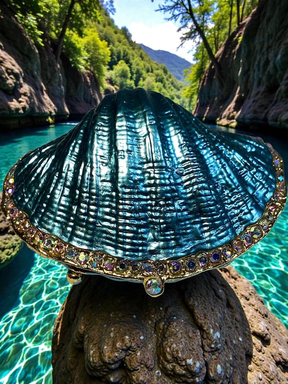 Seashell trinket box, scallop shell, shell gift - image 5