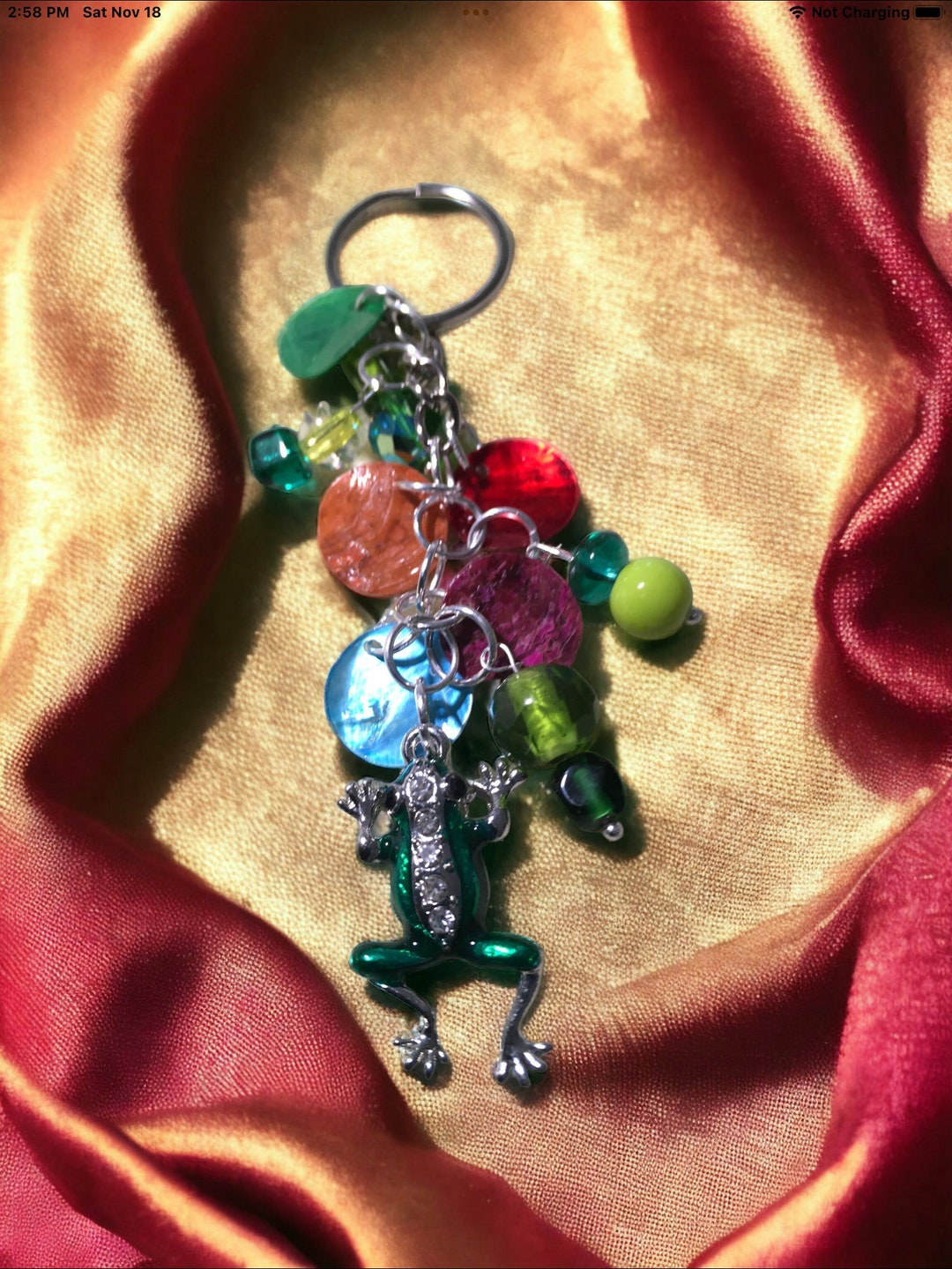 Green Frog Keychain, Frog Keychain, Tree Frog, Handmade Keychain ...