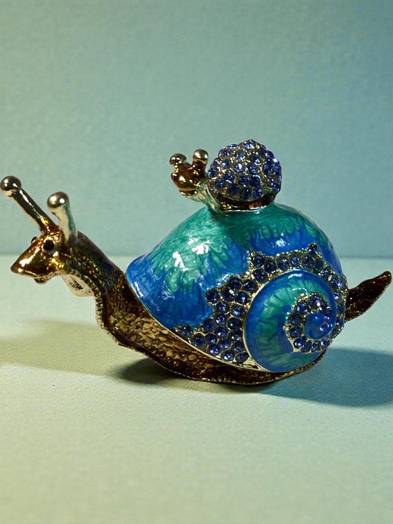 Snail trinket box, jewelry box, vintage trinket box, View 6