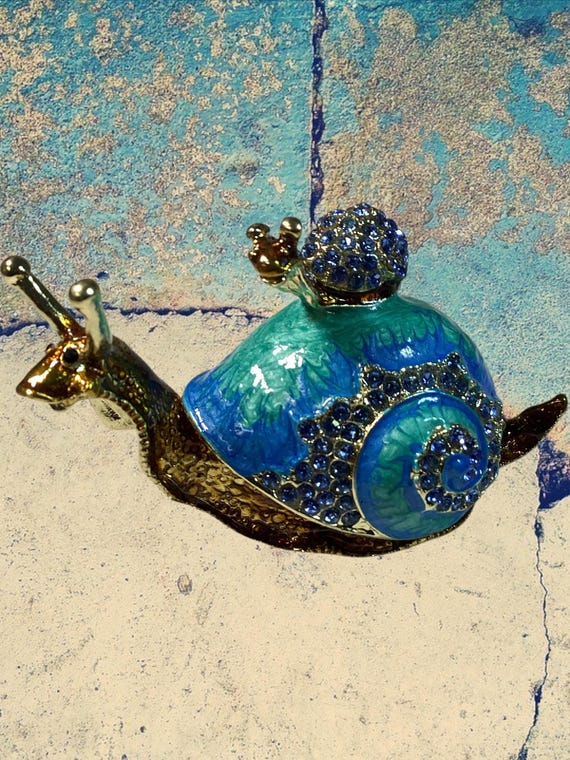 Snail trinket box, jewelry box, vintage trinket box, View 5