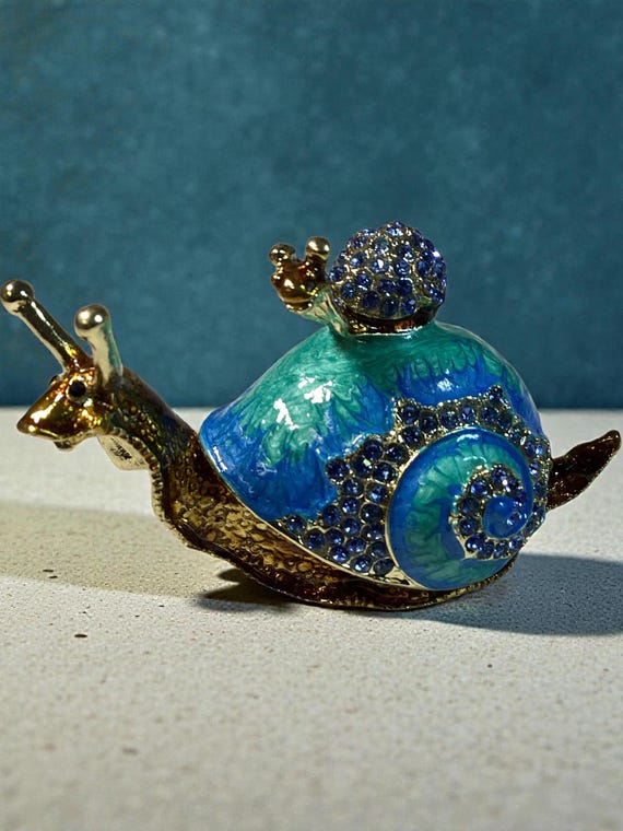 Snail trinket box, jewelry box, vintage trinket box, View 2