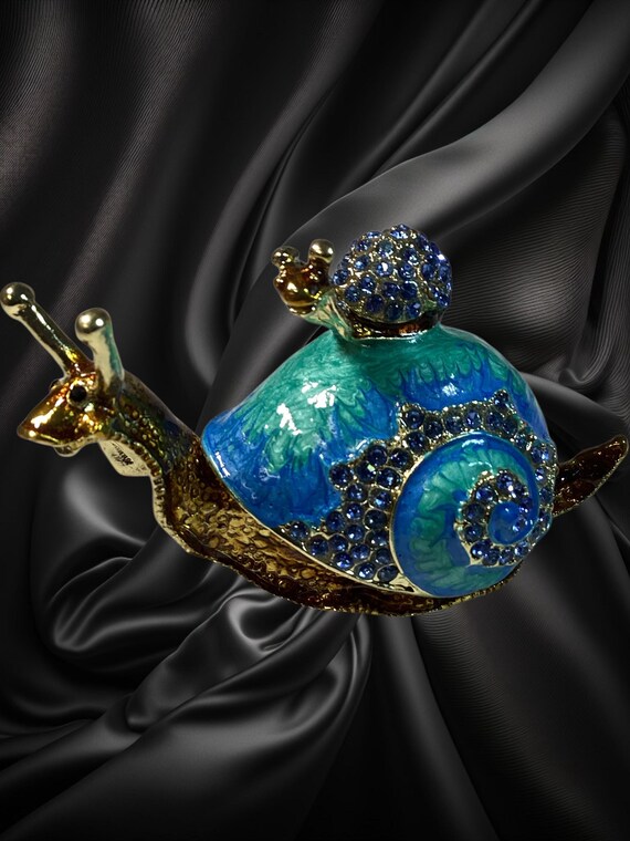 Snail trinket box, jewelry box, vintage trinket box, View 3