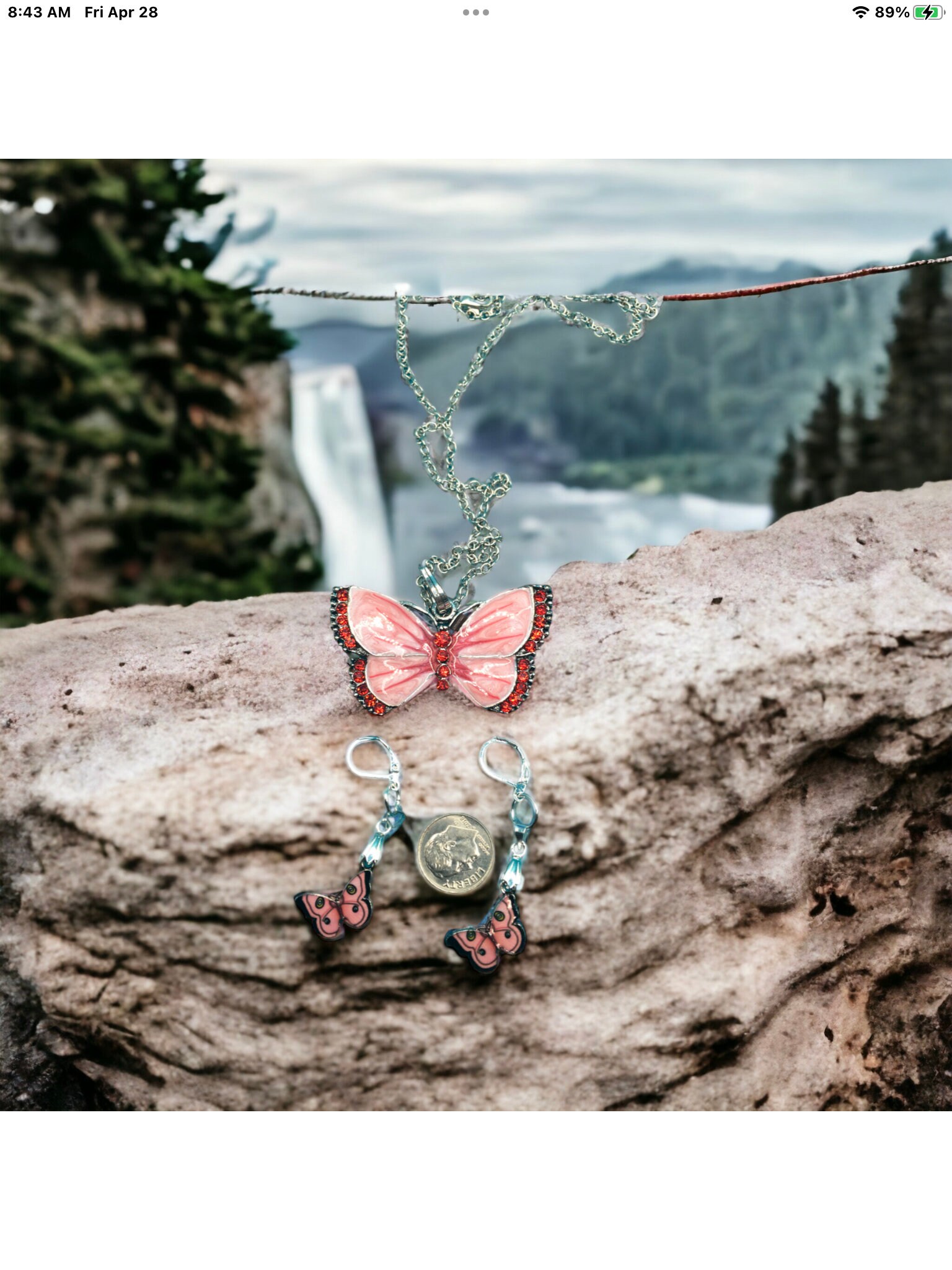 Sweet and Elegant Pink Zircon Butterfly Knot Earrings