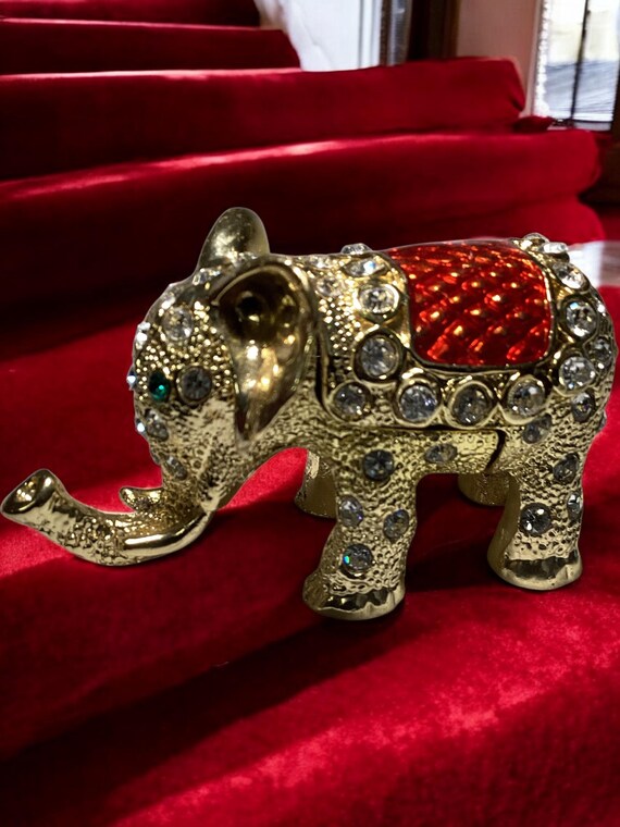 Vintage Elephant Trinket Box, Small Jewelry Box, Gifts for Her
