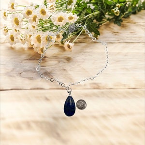 Blue gemstone pendant, lapis lazuli necklace, blue necklace, handmade jewelry, handmade necklace, for her, jewelry gift, blue jewelry