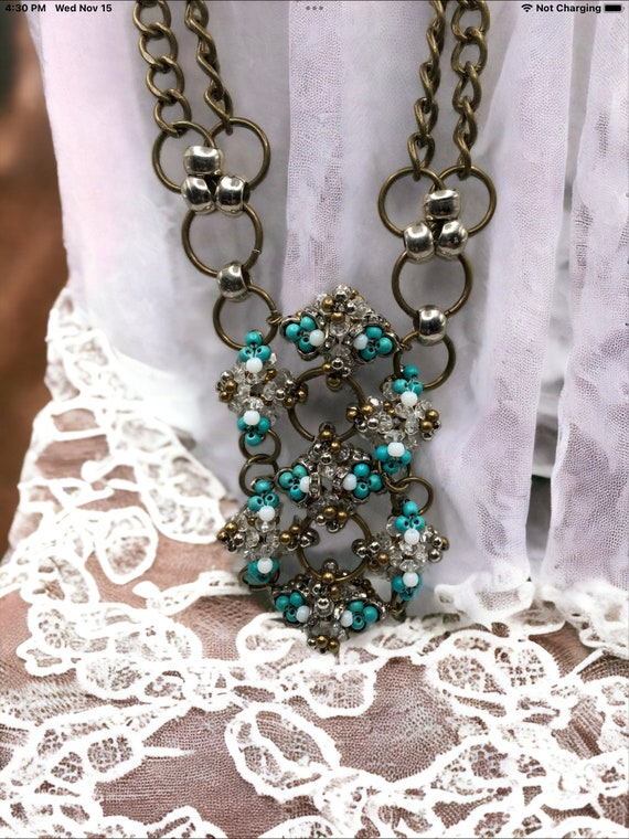 Vintage blue Pam Hiram necklace,