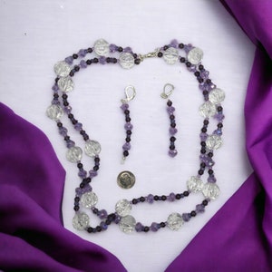 Tanzanite chips  necklace and earrings, purple necklace, purple earrings, February birthstone jewelry, birthstone necklace,