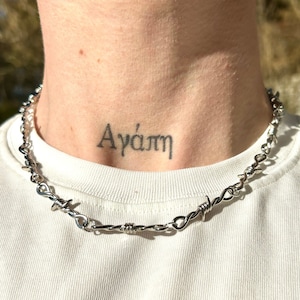 Prikkeldraad Choker Ketting - Retro Y2K Ketting Gemaakt van Roestvrij Staal Zilver - Festival Sieraden & Cadeau voor Haar Hem - Cosplay Emo Punk Statement