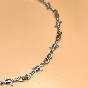 Barbed wire necklace, barbed wire necklace, stainless steel, chain, jewelry, piece of jewelry, eye-catcher, gift image 6