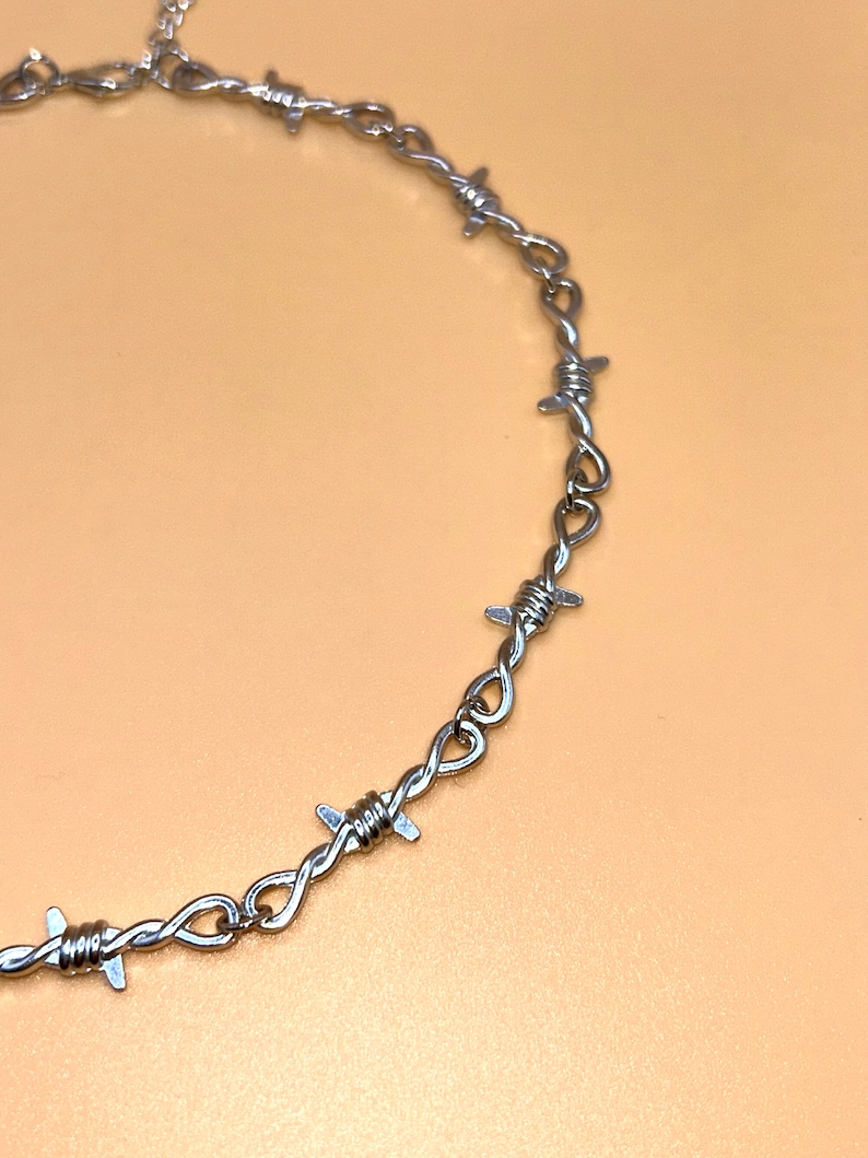 Barbed wire necklace, barbed wire necklace, stainless steel, chain, jewelry, piece of jewelry, eye-catcher, gift image 6