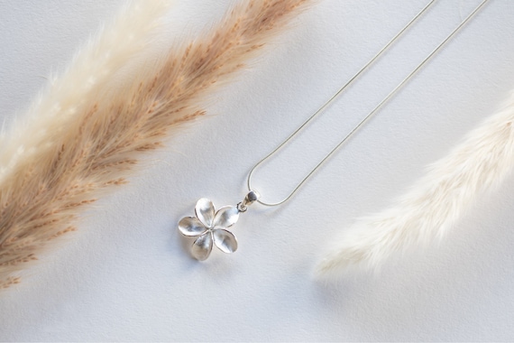 Sterling Silver Flower Necklace, Gift for Her, Flower
