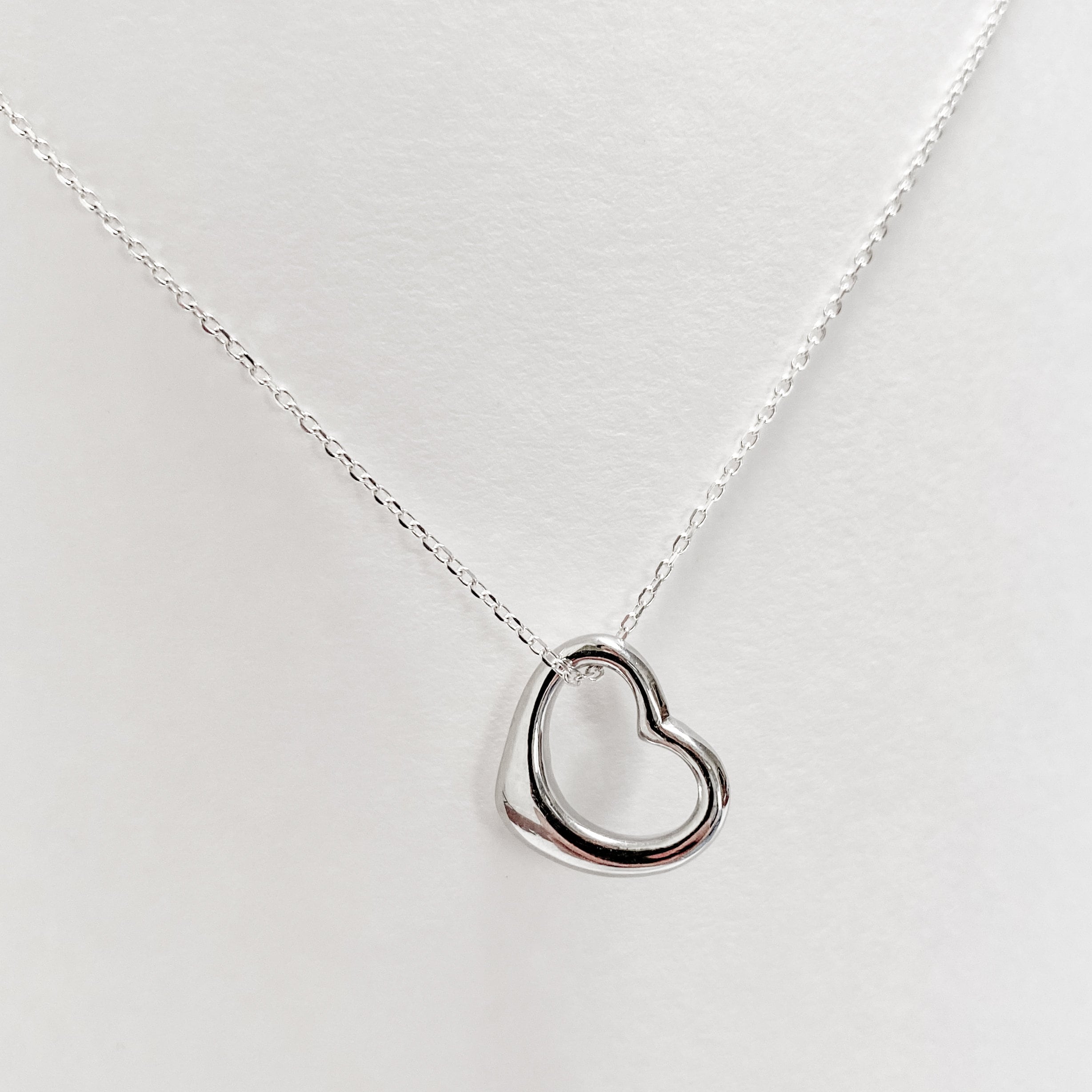 Sterling Silver Floating Heart Pendant Necklace High Etsy