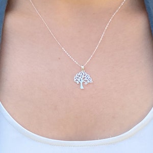 925 Sterling Silver Tree of Life Charm Pendant •  Mother&#39;s Day Gift • Dainty Tree of Life Necklace • Family Tree Jewelry