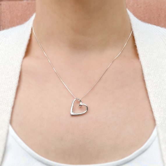 Floating Heart Sterling Silver Necklace Floating Heart Sterling Silver Necklace