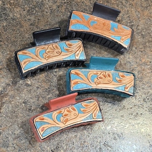 Western Hair Clip, Leather Clip, Western Hair Claw, Western Hair Accessory