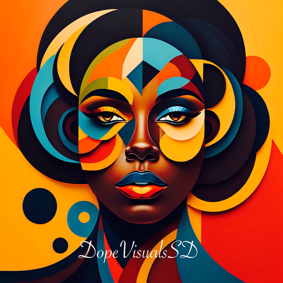 Queendom African Art Black Art Afrocentric Vibrant Colors Wall Decor ...