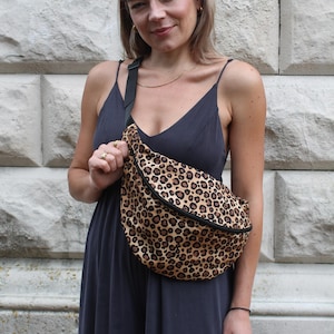 Leopard Print Sling Bag/Fanny Pack Medium Size