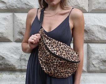 Leopard Print Sling Bag/Fanny Pack Medium Size