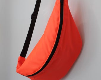 Neon orange water resistant Sling Bag/Fanny Pack Medium Size