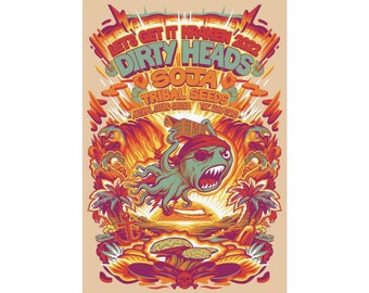 Dirty Heads: Let's Get It Kraken - Downtown Las Vegas Events Center - Las Vegas, NV - August 6, 2022 - Concert Poster