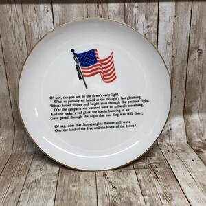 Vintage Harco Porcelain National Anthem Decorative Plate