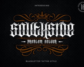 Carattere tipografico Southside Blackletter Tattoo: Calligrafia ornamentale