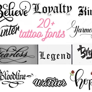 Procreate Gothic Tattoo Font Bundle - 20+ Unique Fonts with Free Commercial Use License
