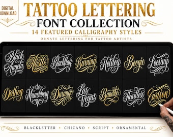 Pacchetto di font per tatuaggi: scritte vintage per loghi e magliette